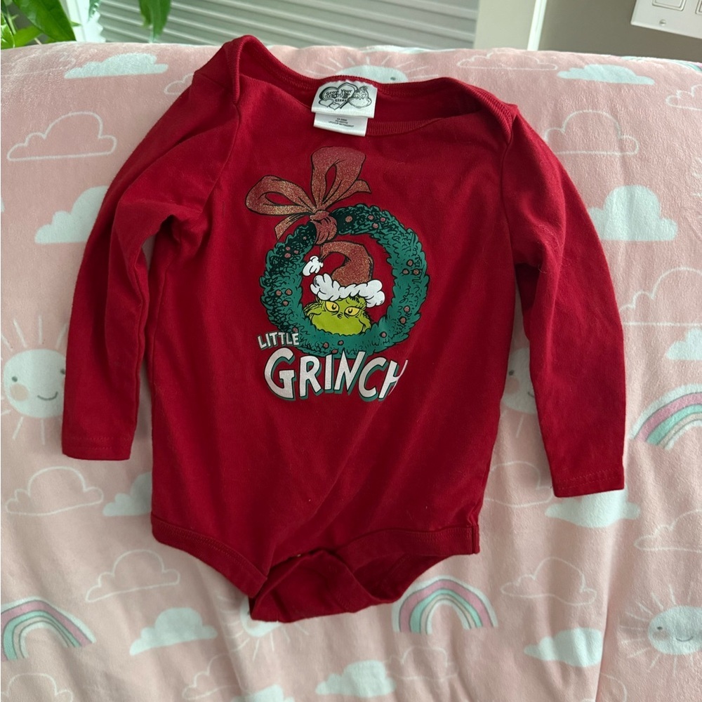 Little Grinch Red Kids Shirt